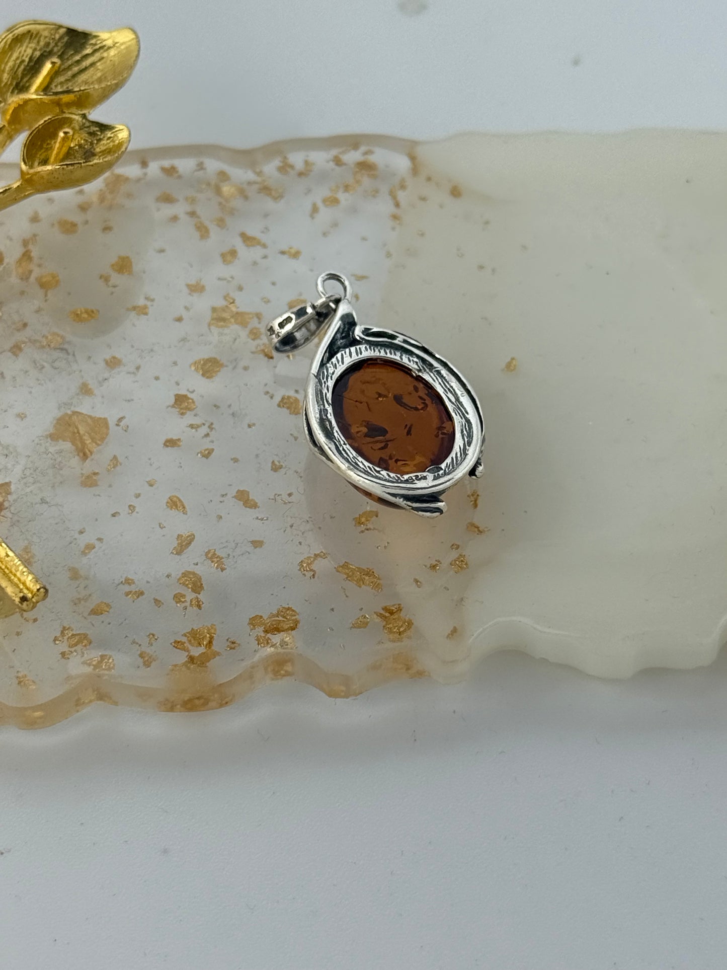 Collana in argento 925 con Ambra Baltica – Pezzo Unico Artigianale