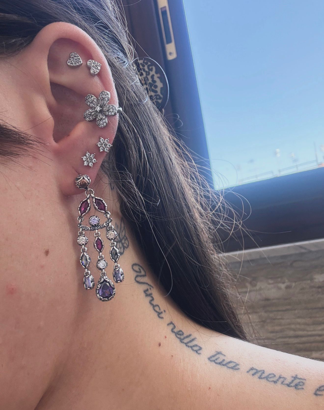 Orecchini in argento 925 pietre