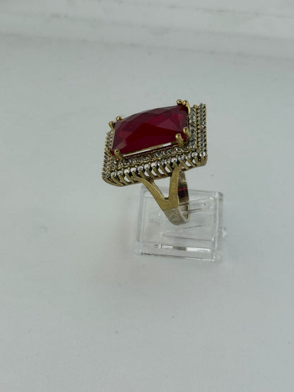 Anello in argento 925 pietra rossa