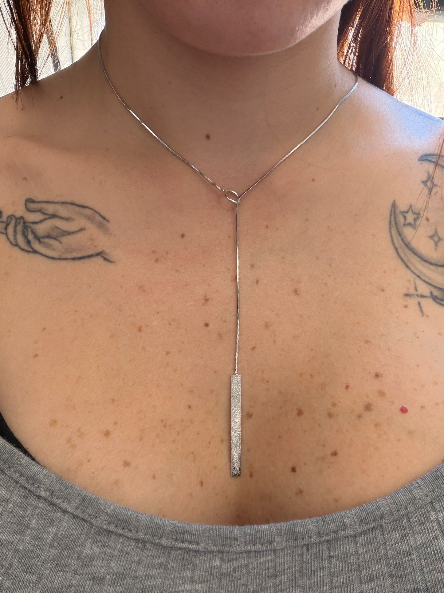 Collana in Argento 925 Saliscendi con Linea Diamantata – Eleganza Senza Tempo