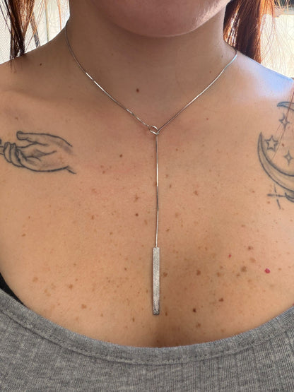 Collana in Argento 925 Saliscendi con Linea Diamantata – Eleganza Senza Tempo