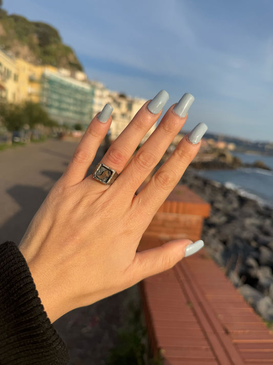 Anello in argento 925 corno