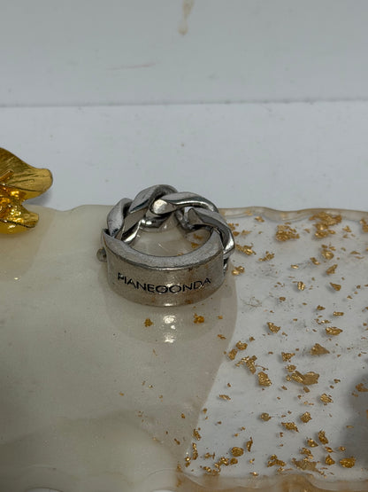 Anello Catena Groumette con Targhetta in Argento 925 — Firmato PIANEGONDA