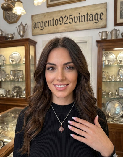 Collana in argento 925 con ciondolo granato rosso piropo – Pietra naturale