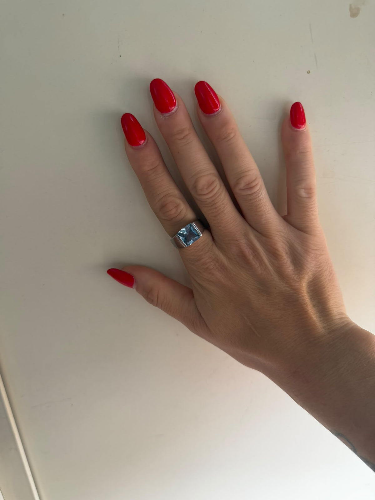 Anello in argento 925 con acquamarina – Misura 18