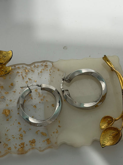 Orecchini Cerchi Intrecciati in Argento 925 | Design Artigianale