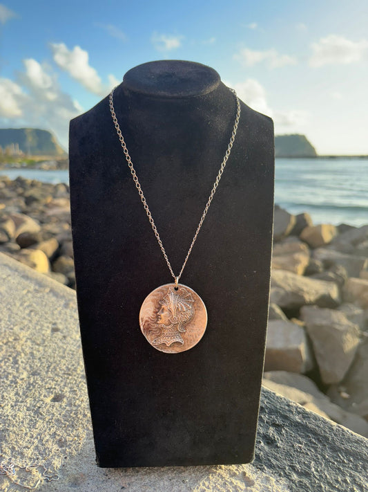 Collana in argento 925 moneta guerriero Romano