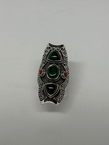 Anello in argento 925 malachite verde