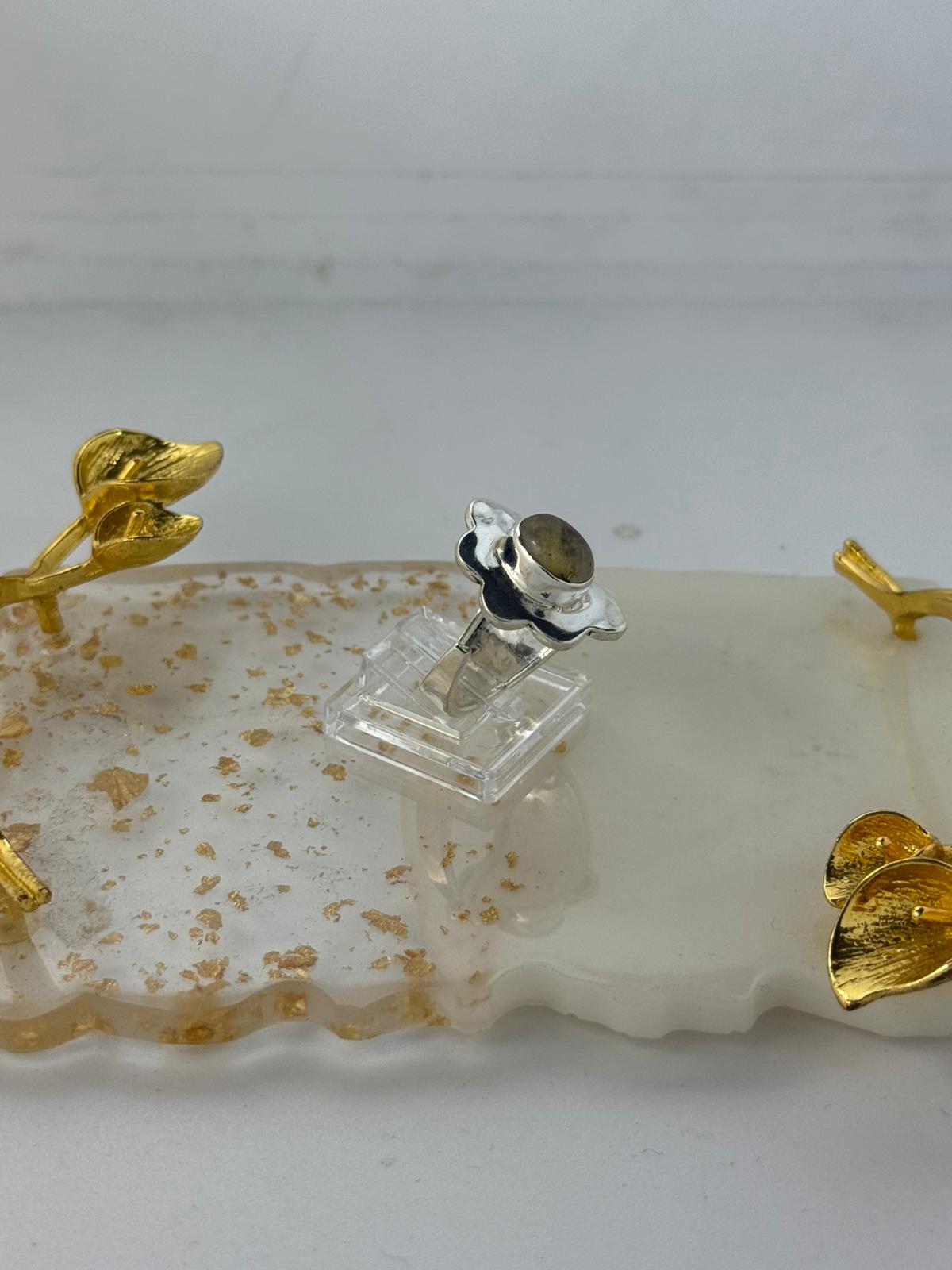 Anello Fascia Argento 925 con Citrino Giallo – Pezzo Unico