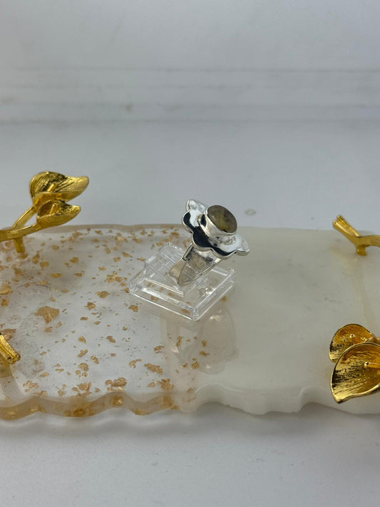 Anello Fascia Argento 925 con Citrino Giallo – Pezzo Unico