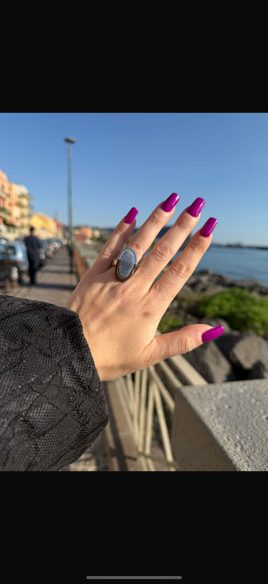 Anello in argento 925 pietra blu