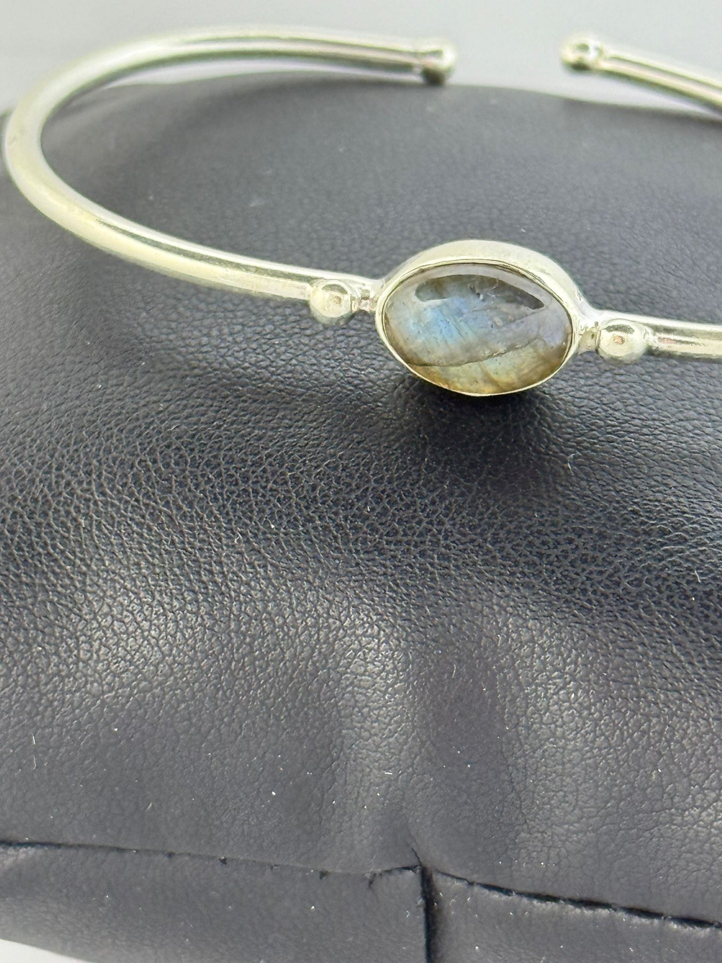 Bracciale in argento 925 labradorite verde