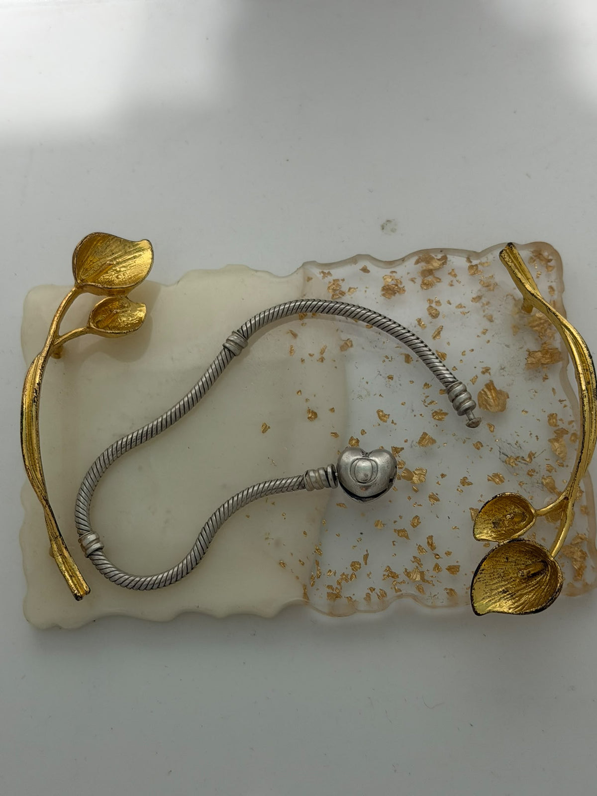 Bracciale Pandora in argento 925 a coda di topo con cuore