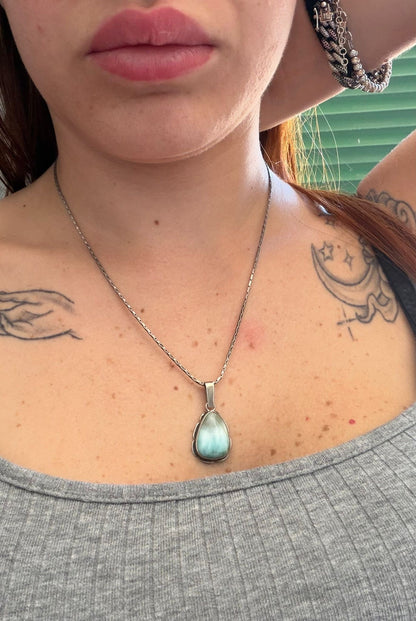 Collana in Argento 925 con Pietra Larimar – Personalizzabile