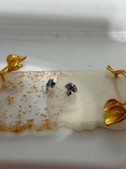 Orecchini al Lobo Stella Marina in Argento 925 con Perla, Zaffiro, Rubini e Smeraldi