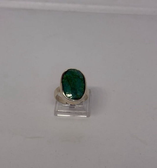 Anello in argento 925 radice di smeraldo