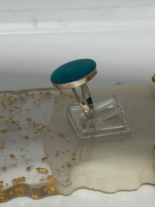 Anello in argento 925 con pietra turchese naturale – Pezzo Unico