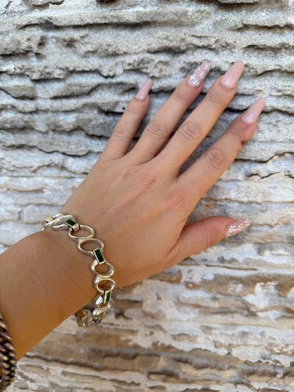 Bracciale in argento 925 smaltato verde
