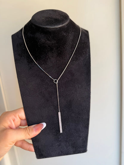 Collana in Argento 925 Saliscendi con Linea Diamantata – Eleganza Senza Tempo