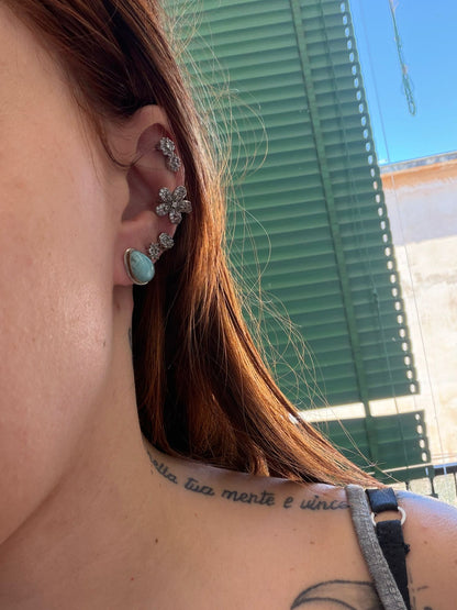 Orecchini a Goccia in Argento 925 con Pietre Larimar – Rara Pietra dei Caraibi