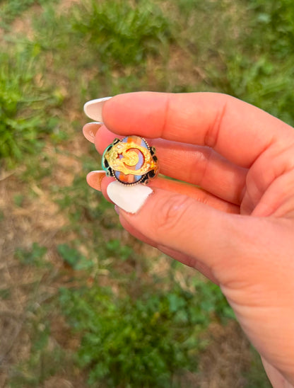Anello in argento 925 bandiera turca sole e luna