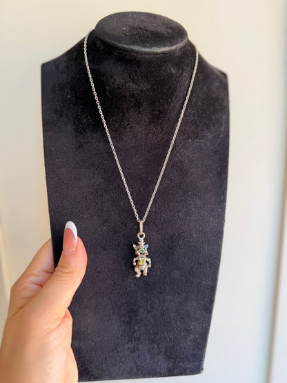 Collana in Argento 925 con Ciondolo Porcellino Smaltato – Gioiello Portafortuna