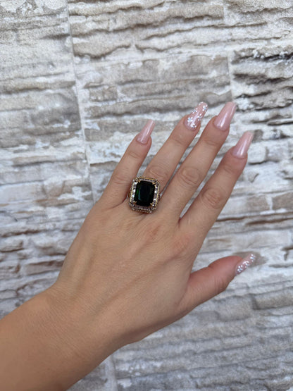 Anelo radice di smeraldo in argento 925