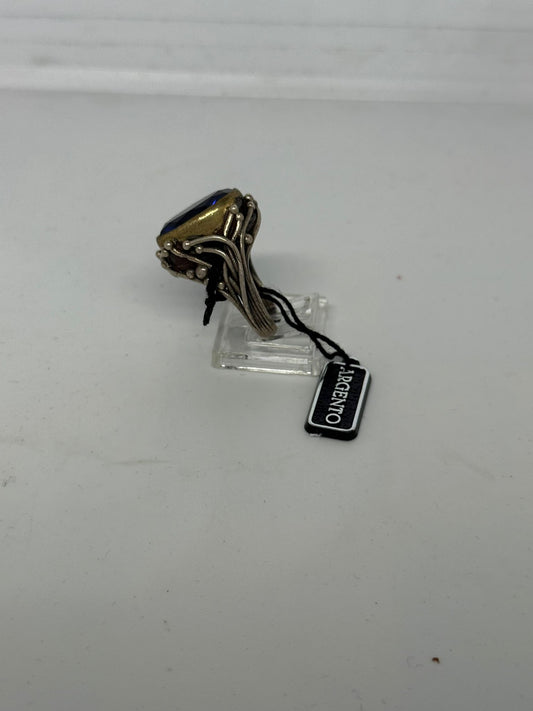 Anello in argento 925 zaffiro blu