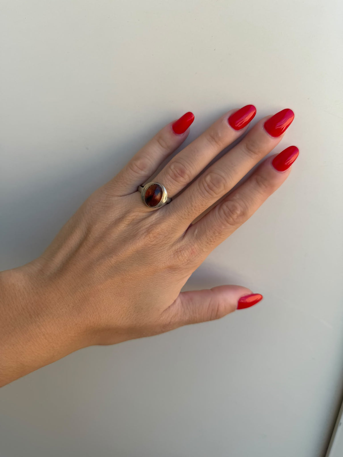Anello in Argento 925 con Ambra Baltica Naturale – Misura 21-22 Italiana
