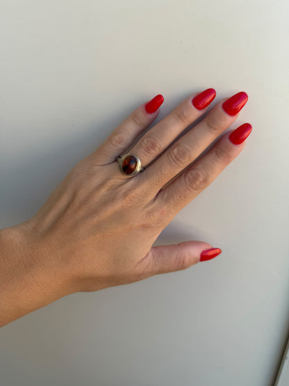 Anello in Argento 925 con Ambra Baltica Naturale – Misura 21-22 Italiana