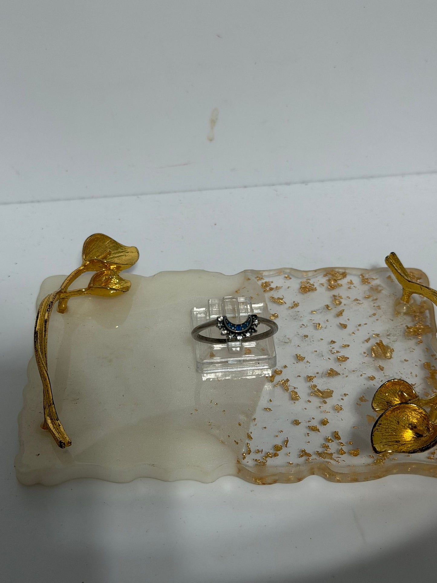 Anello Luna in Argento 925 con Zirconi Blu e Bianchi — Misura 15