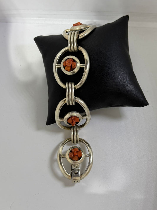 Bracciale in argento 925 corallo rosso