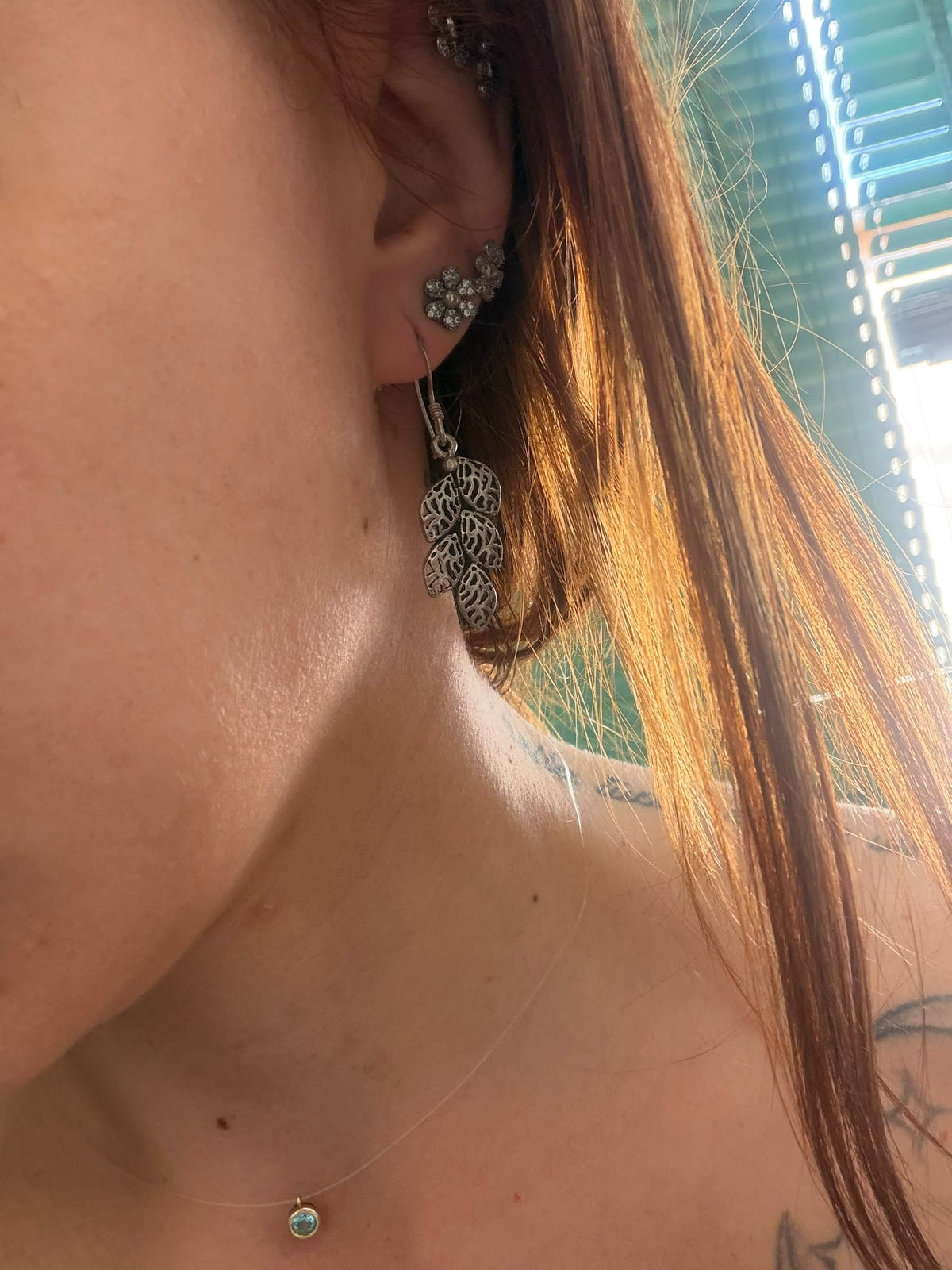 Orecchini a foglia in argento 925 – Design artigianale, pezzo unico