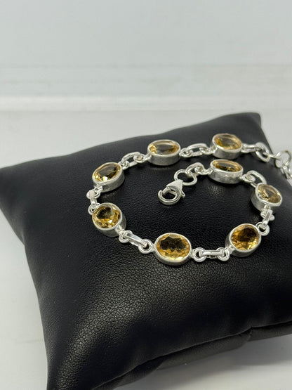 Bracciale in argento 925 citrino giallo