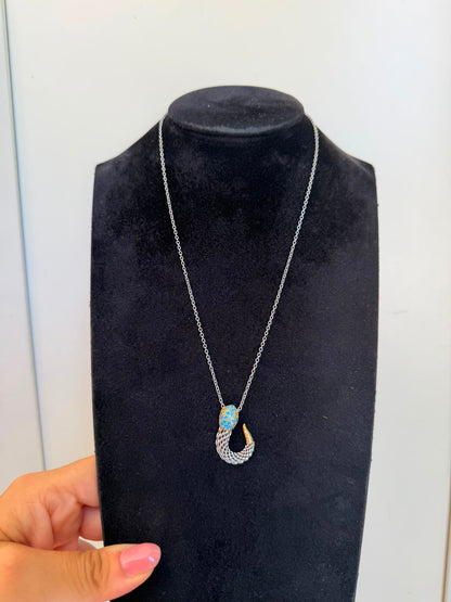 Collana Serpente in Argento 925 con Pietre Azzurre – Pezzo Unico