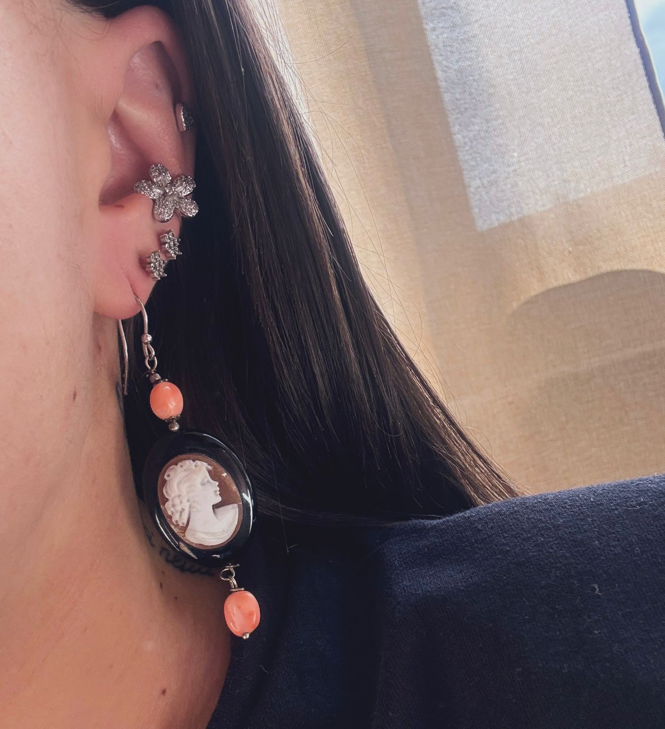 Orecchini cammeo in argento 925