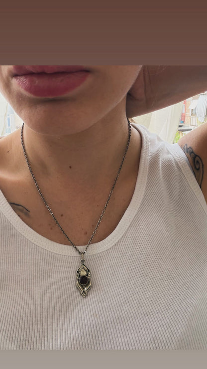 Collana in argento 925 con pietra corniola
