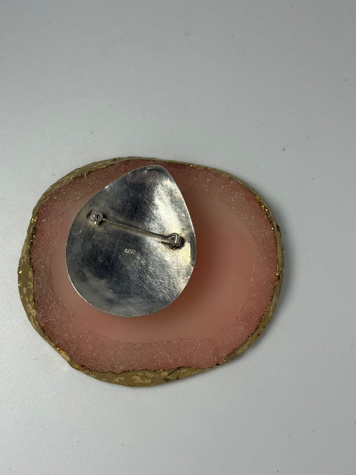 Spilla in argento 925 agata blu