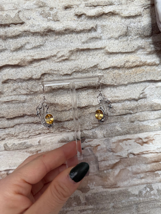 Orecchini in argento 925 citrino giallo