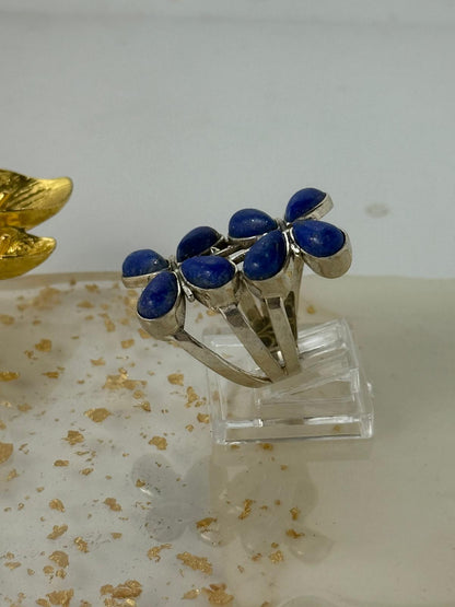 Anello Farfalle Argento 925 con Lapis Blu – Pezzo Unico
