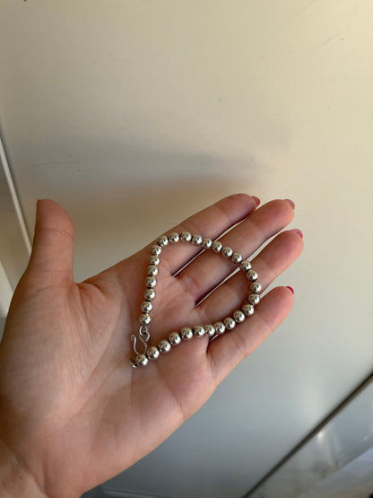 Bracciale in Argento 925 Sfere Medie Lisce Piene – Classico Artigianale