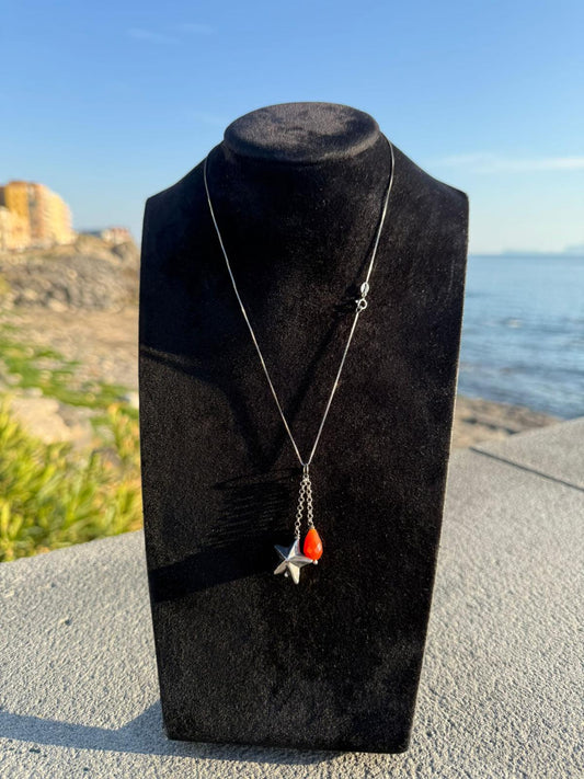 Collana in argento 925 stella e pietra
