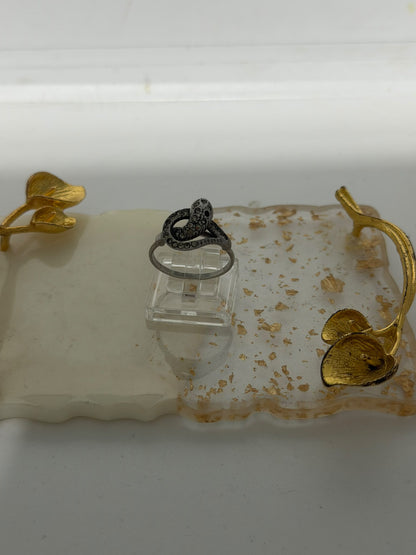 Anello serpente in argento 925 con marcasiti regolabile