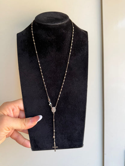 Rosario in Argento 925 con Sfere Piccole – Gioiello Devozionale Artigianale