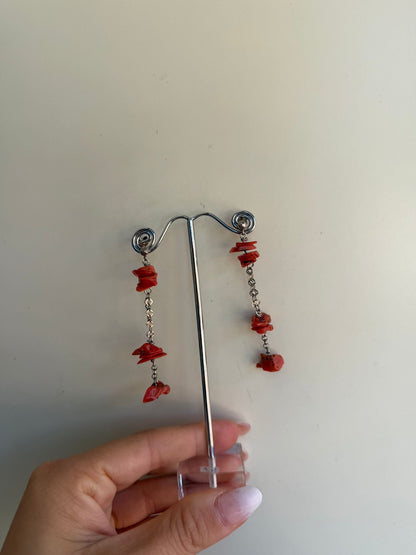 Orecchini in argento 925 con corallo rosso
