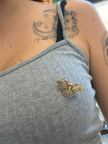 Spilla Farfalla Filigranata e Smaltata in Argento 925 – Simbolo di Trasformazione