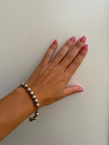 Bracciale Sfere Lisce Piene in Argento 925 — Eleganza Artigianale