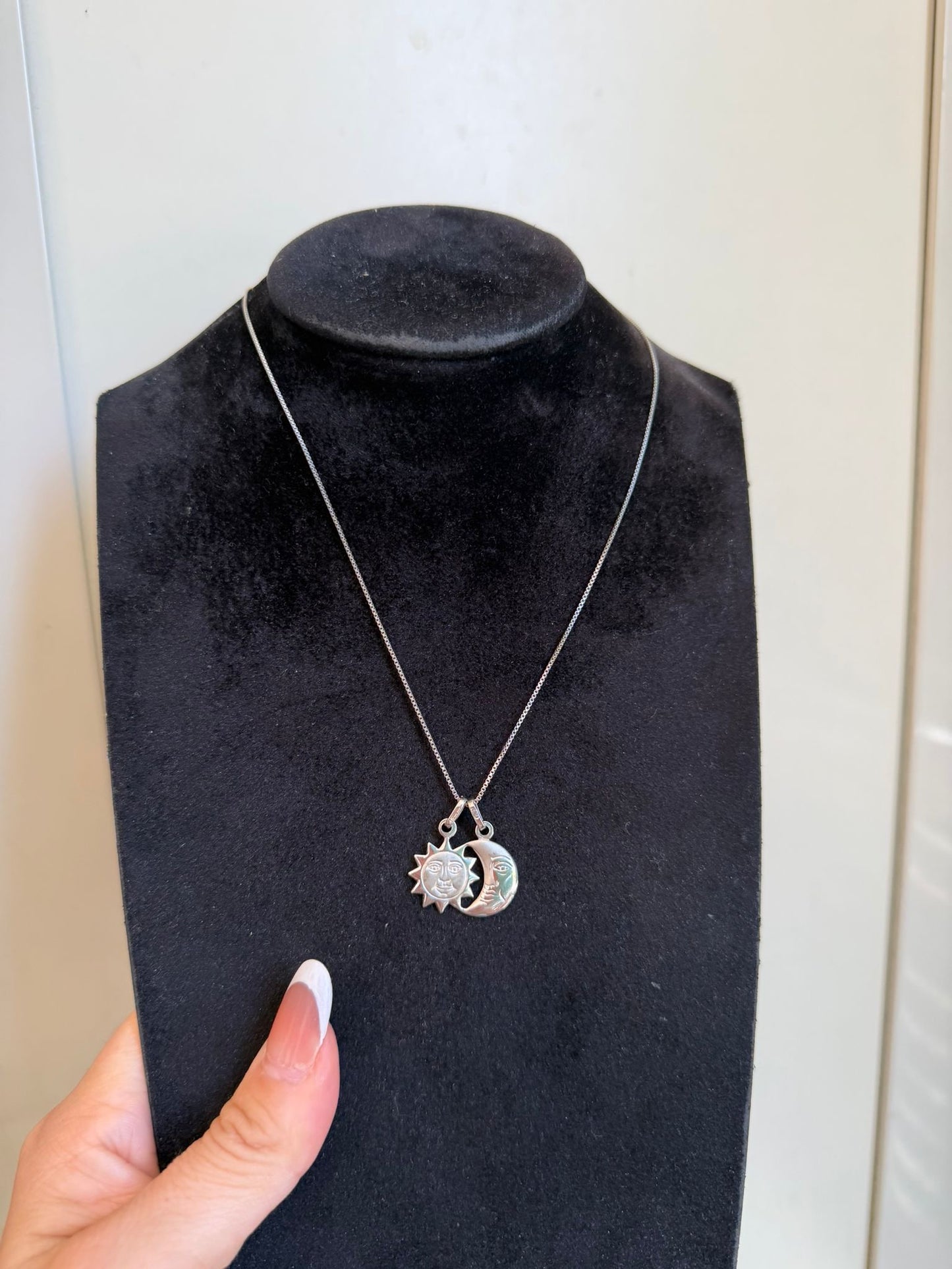 Collana in Argento 925 Sole e Luna – Ciondolo Doppio Artigianale