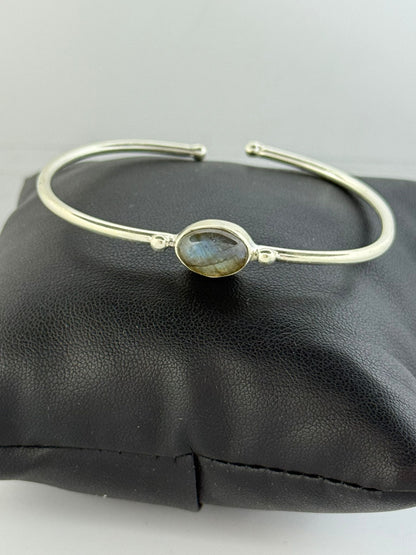 Bracciale in argento 925 labradorite verde
