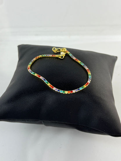 Bracciale tennis pietre multicolor in argento 925